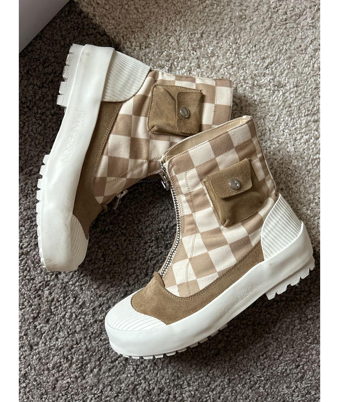 J.W.ANDERSON Бежевые замшевые ботинки, фото 4