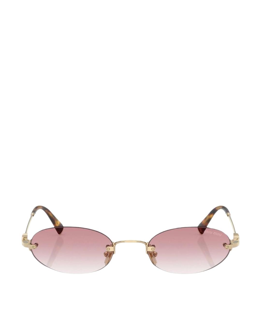 MIU MIU Розовые металлические солнцезащитные очки, фото 1