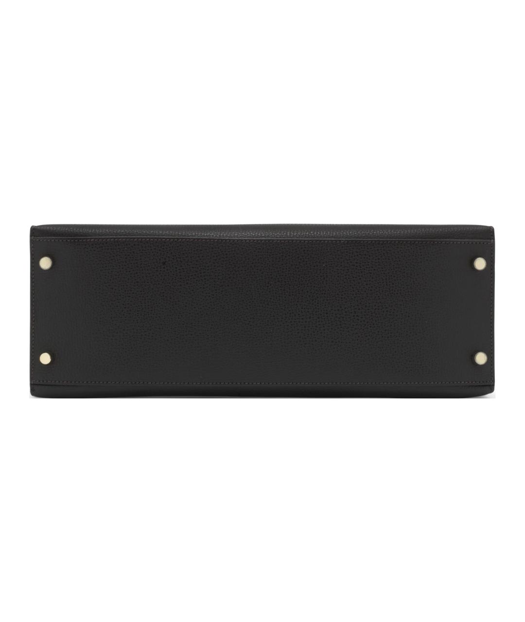 HERMES Черная кожаная сумка с короткими ручками, фото 5