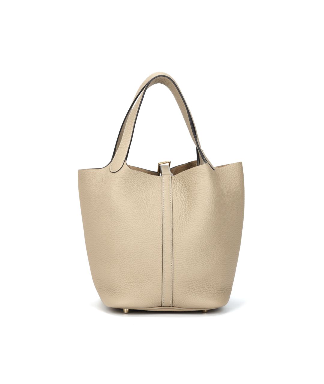 HERMES Бежевая кожаная сумка через плечо, фото 3