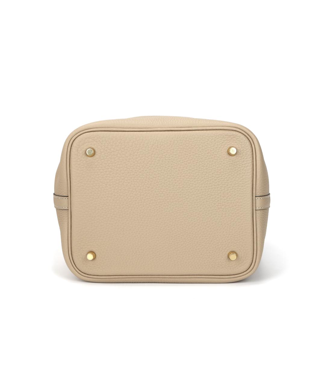 HERMES Бежевая кожаная сумка через плечо, фото 4