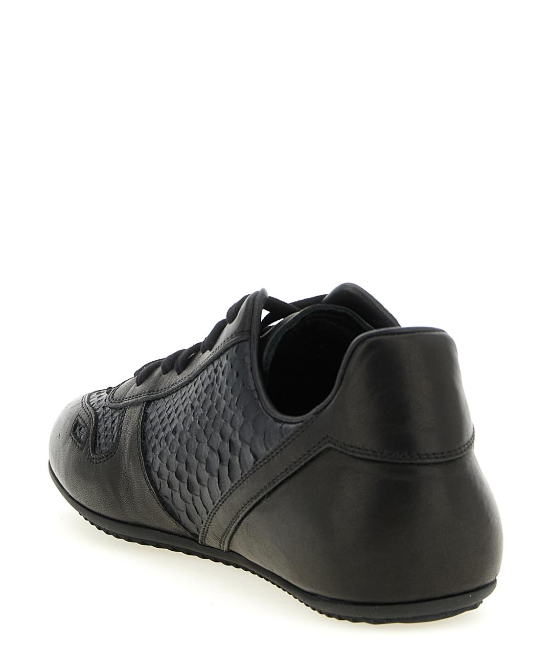 RICK OWENS Черные кожаные низкие кроссовки / кеды, фото 3