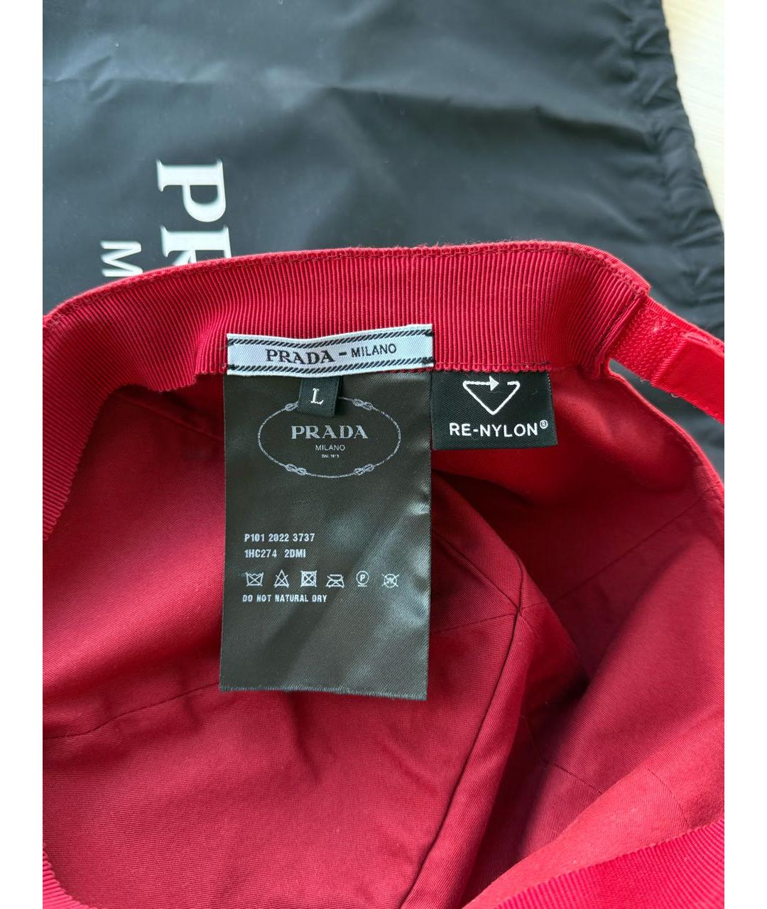 PRADA Красная синтетическая кепка/бейсболка, фото 4