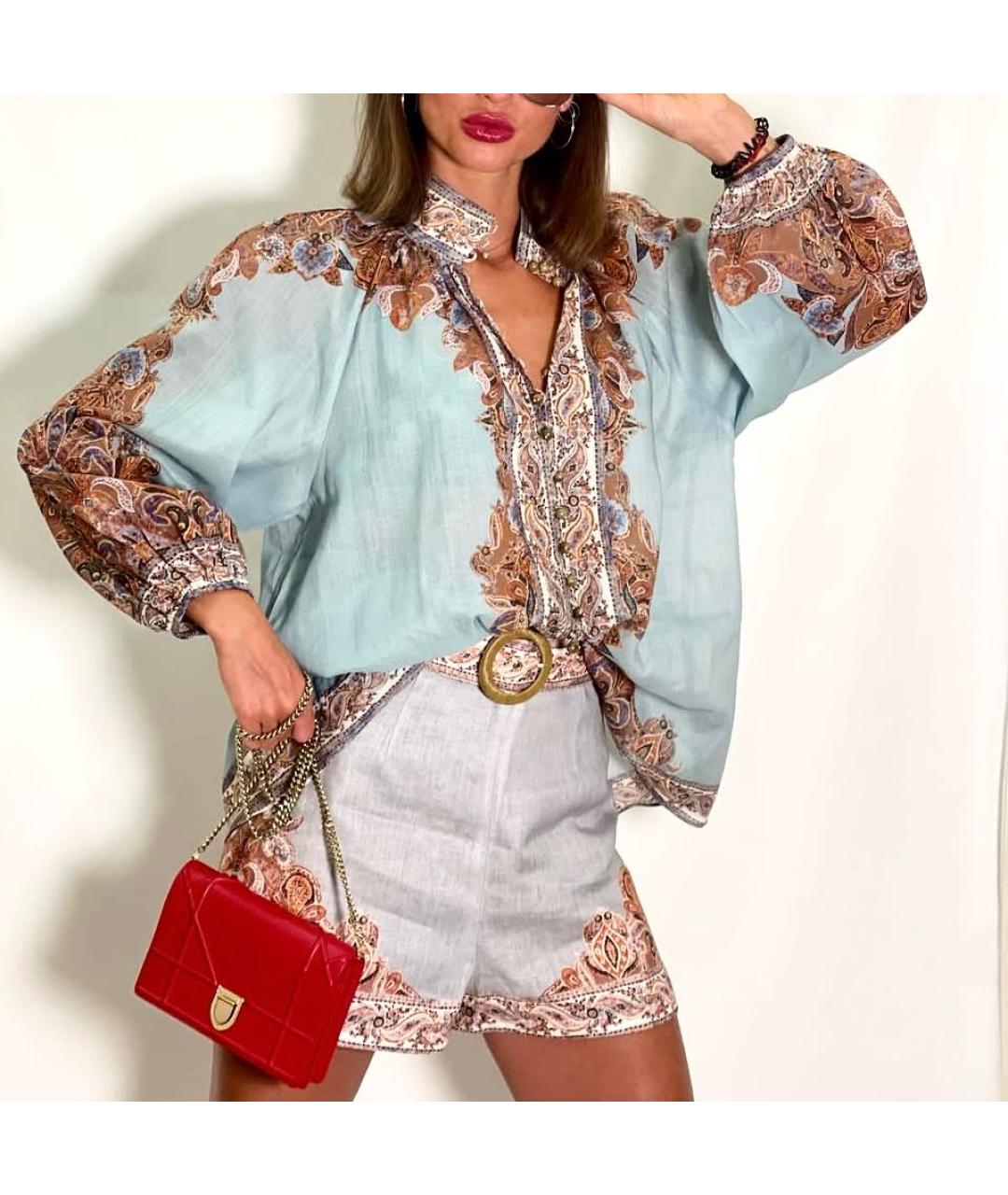 ZIMMERMANN Бирюзовая блузы, фото 8