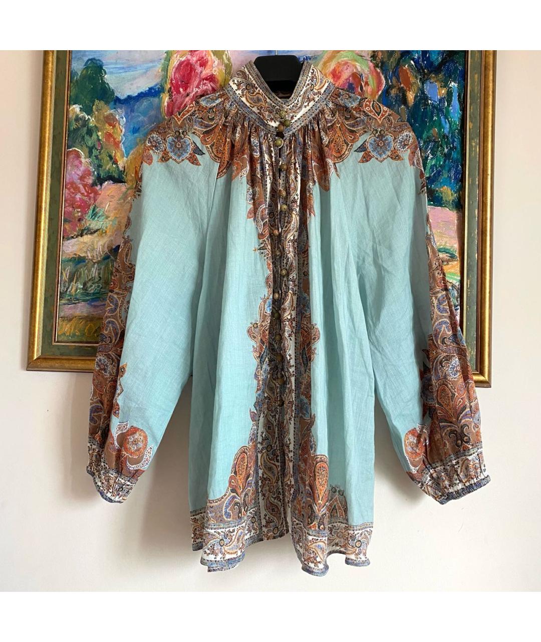 ZIMMERMANN Бирюзовая блузы, фото 5