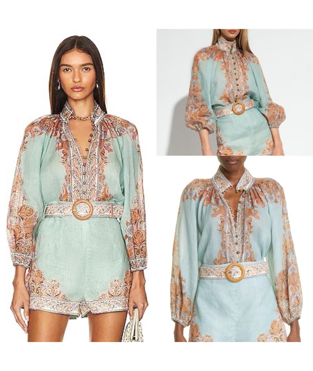 ZIMMERMANN Бирюзовая блузы, фото 3