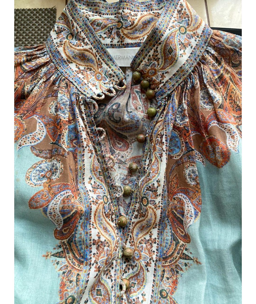 ZIMMERMANN Бирюзовая блузы, фото 6