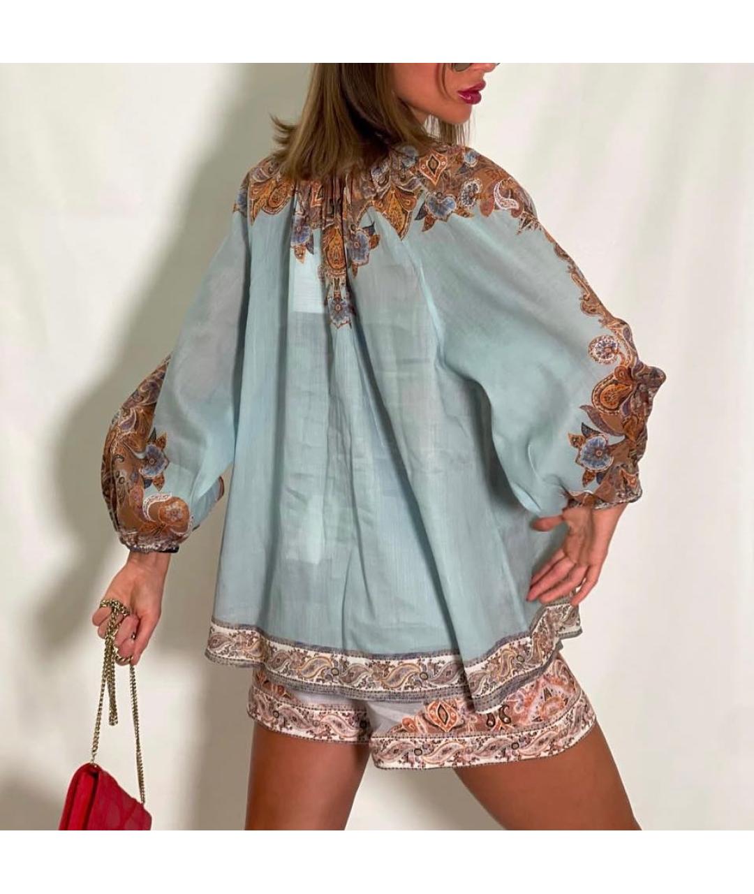 ZIMMERMANN Бирюзовая блузы, фото 7