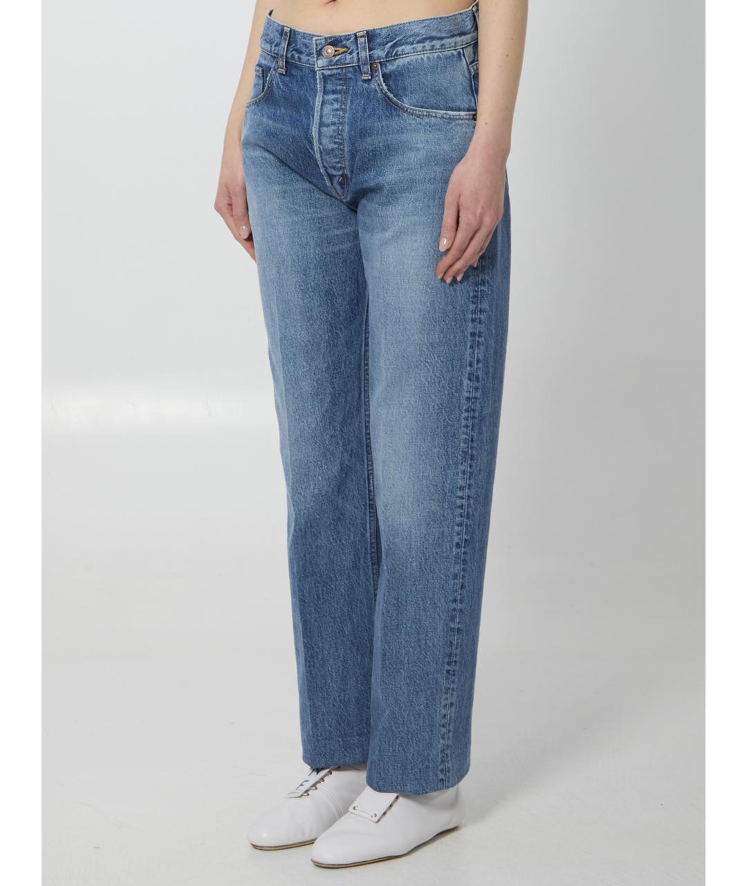 CELINE Синие хлопковые прямые джинсы, фото 2