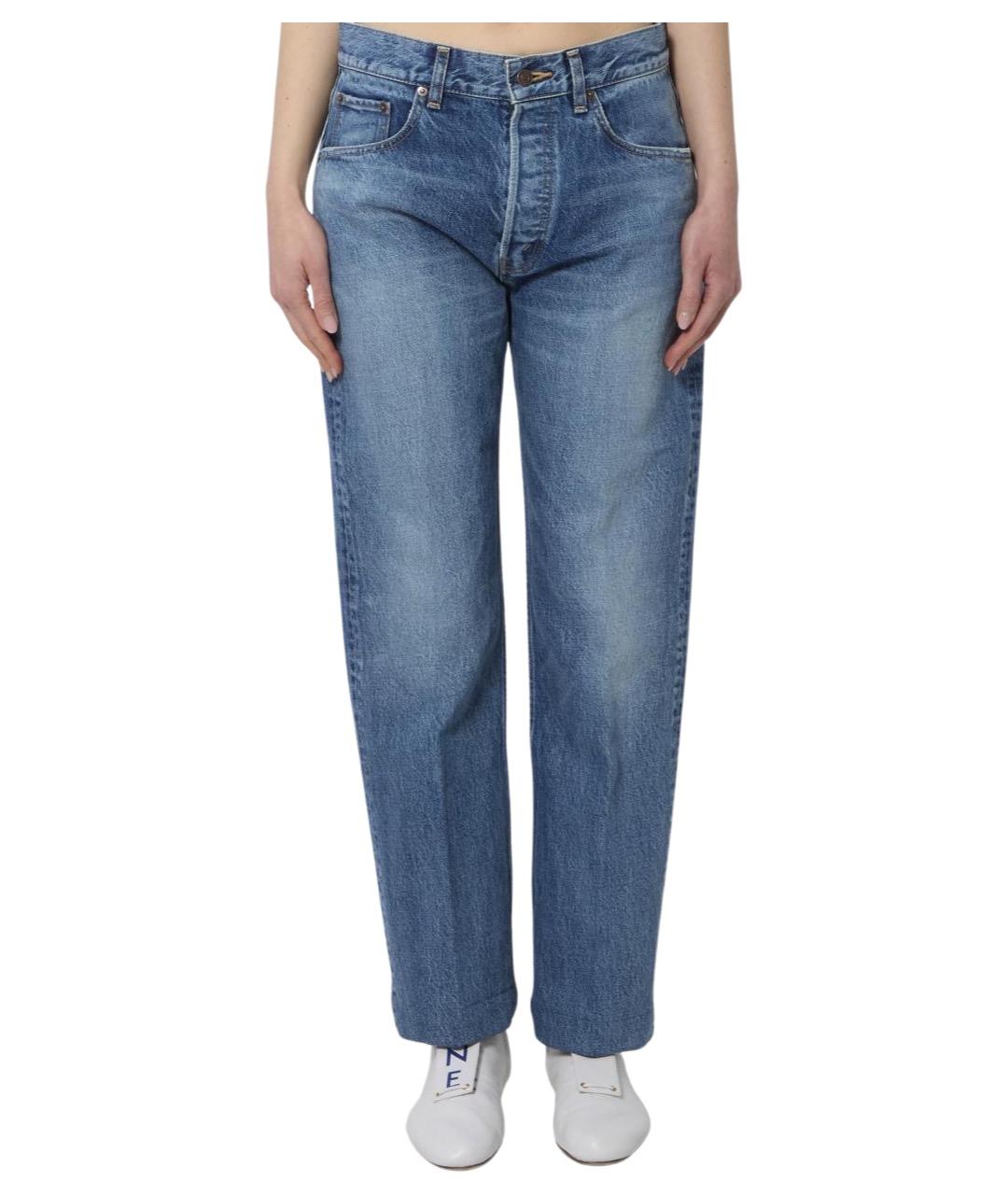 CELINE Синие хлопковые прямые джинсы, фото 1