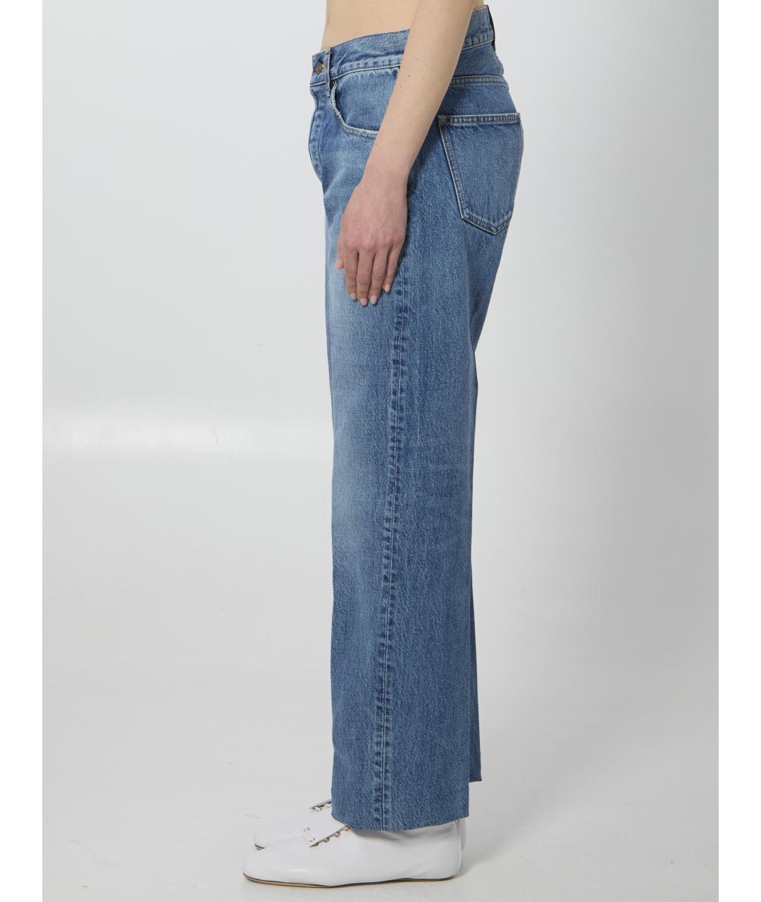 CELINE Синие хлопковые прямые джинсы, фото 3