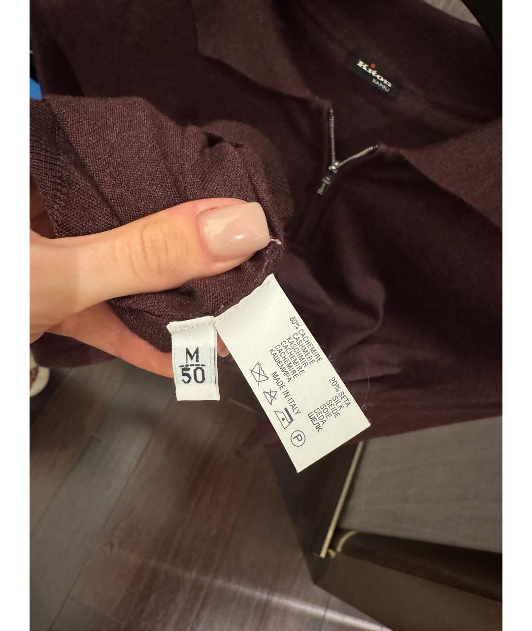 KITON Бордовый кашемировый джемпер / свитер, фото 4