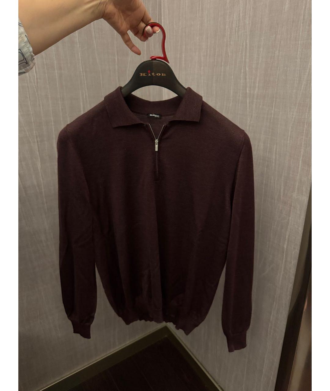 KITON Бордовый кашемировый джемпер / свитер, фото 5