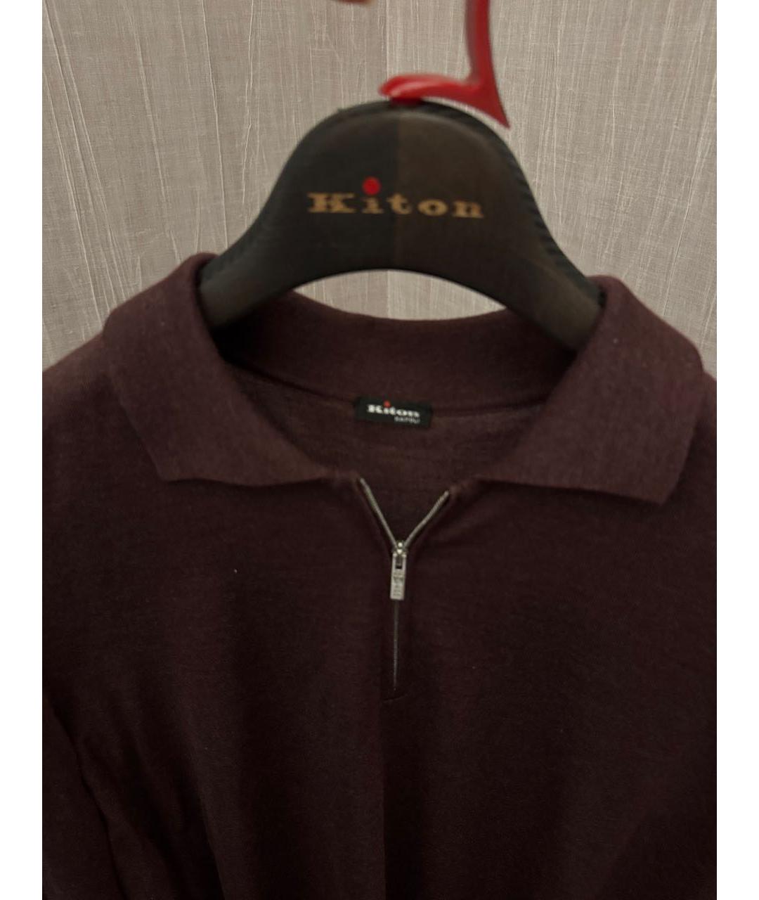 KITON Бордовый кашемировый джемпер / свитер, фото 3