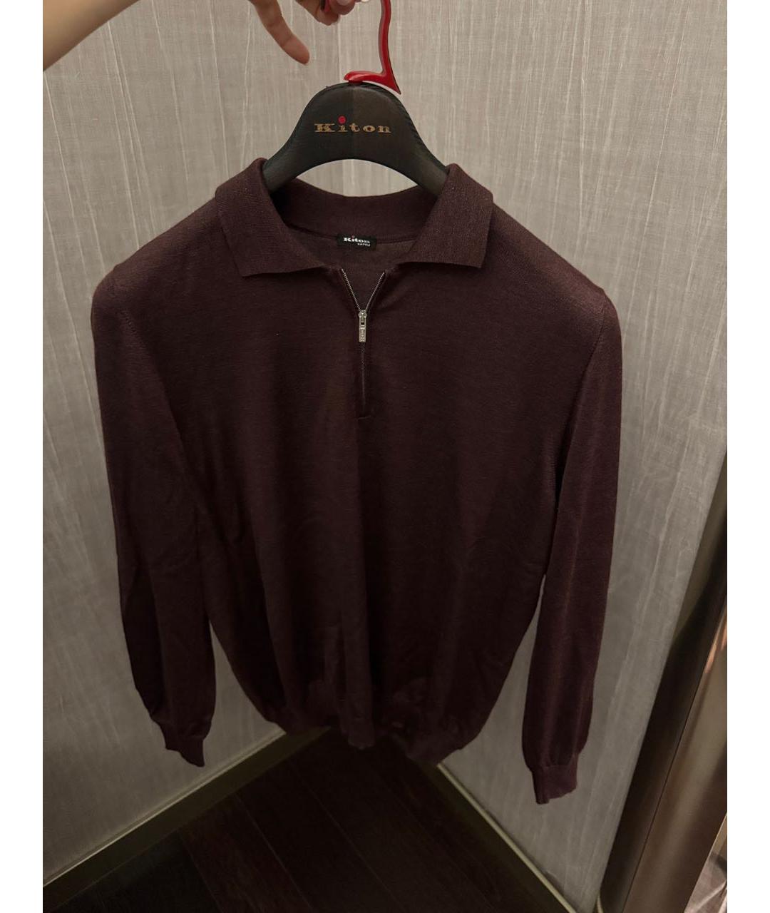 KITON Бордовый кашемировый джемпер / свитер, фото 2