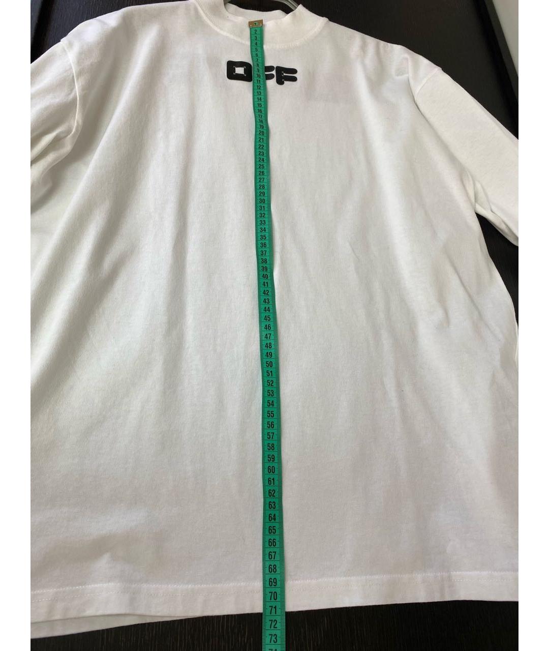 OFF-WHITE Белое хлопковое поло с длинным рукавом, фото 5