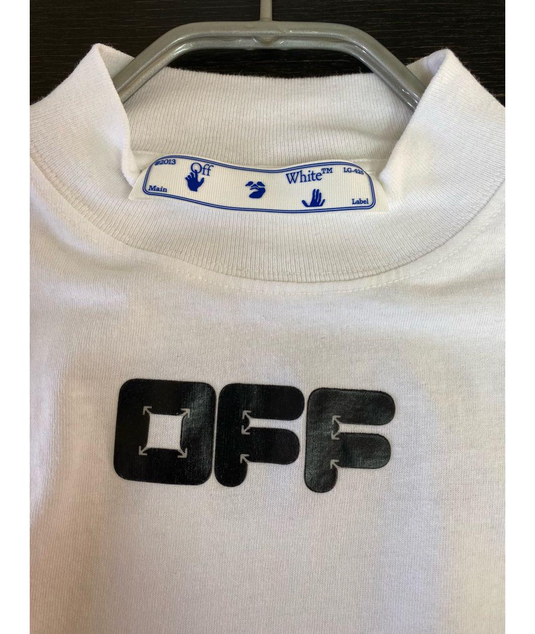 OFF-WHITE Белое хлопковое поло с длинным рукавом, фото 3