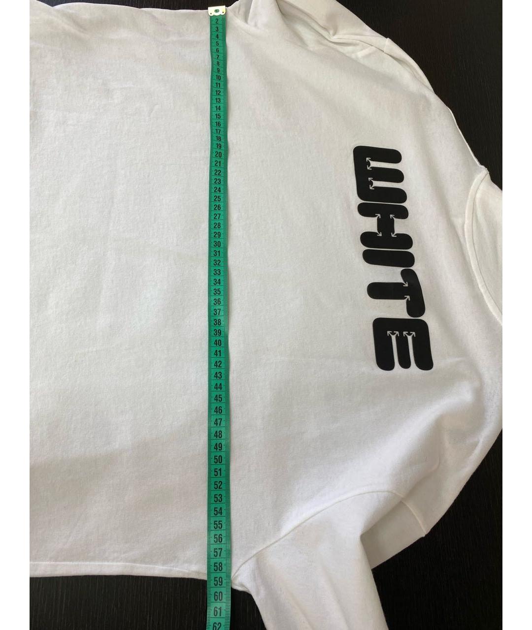 OFF-WHITE Белое хлопковое поло с длинным рукавом, фото 6