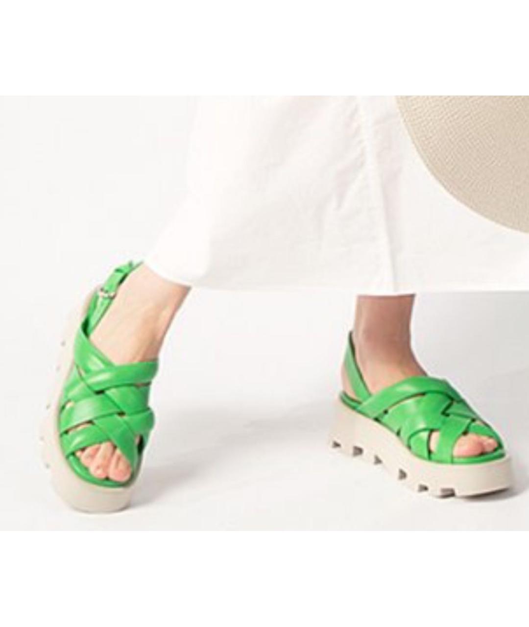 ELENA LACHI Бежевые кожаные сандалии, фото 6