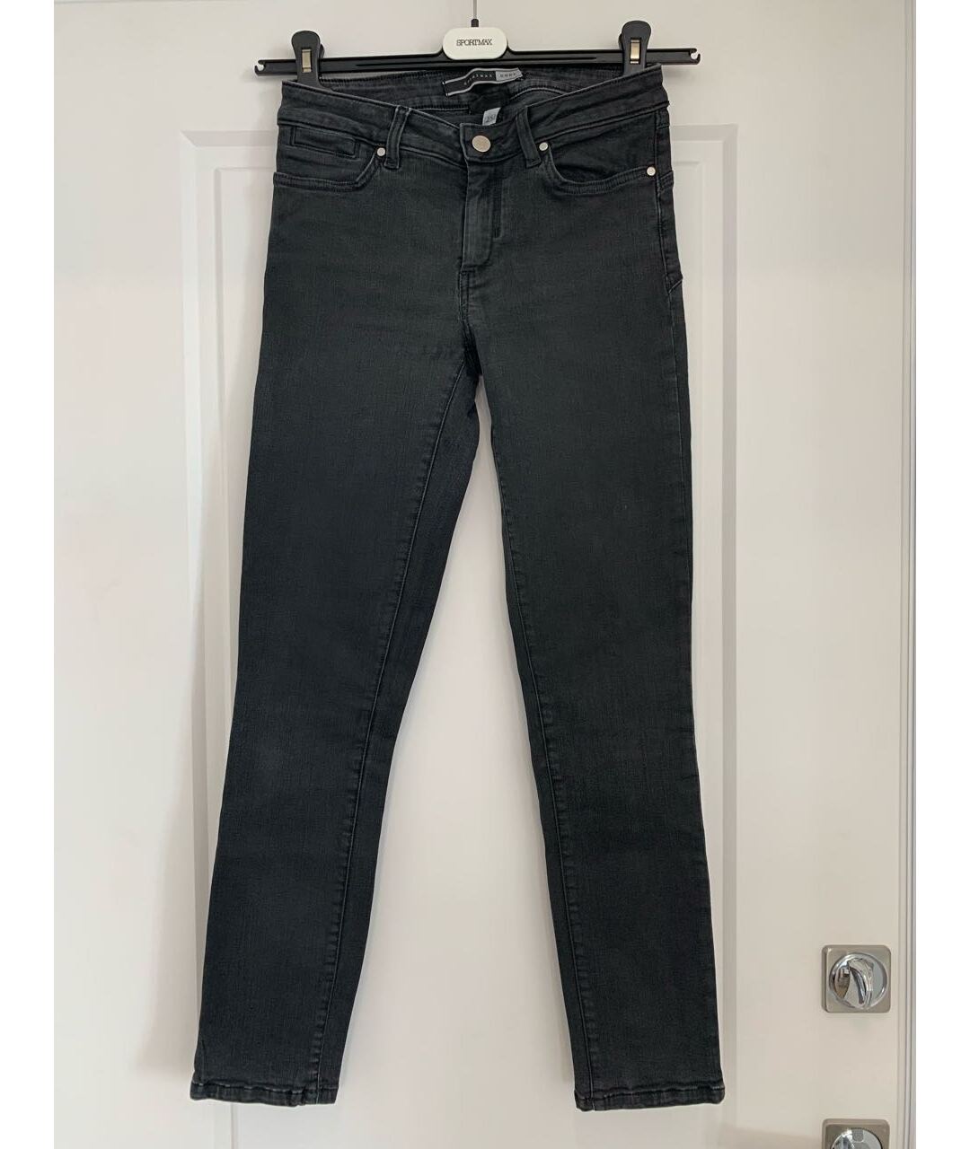 SPORT MAX CODE Черные хлопко-эластановые джинсы слим, фото 7