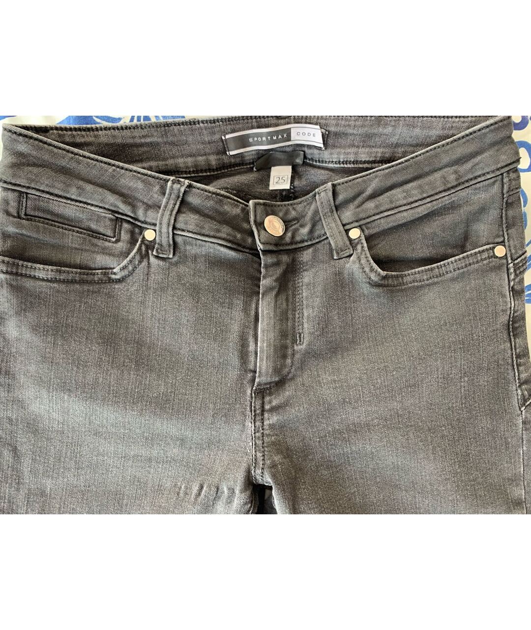 SPORT MAX CODE Черные хлопко-эластановые джинсы слим, фото 4