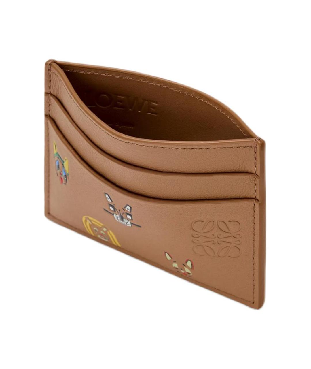 LOEWE Коричневый кожаный кардхолдер, фото 2