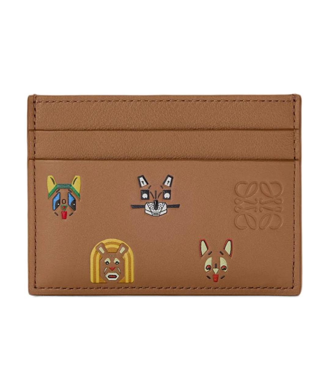 LOEWE Коричневый кожаный кардхолдер, фото 1