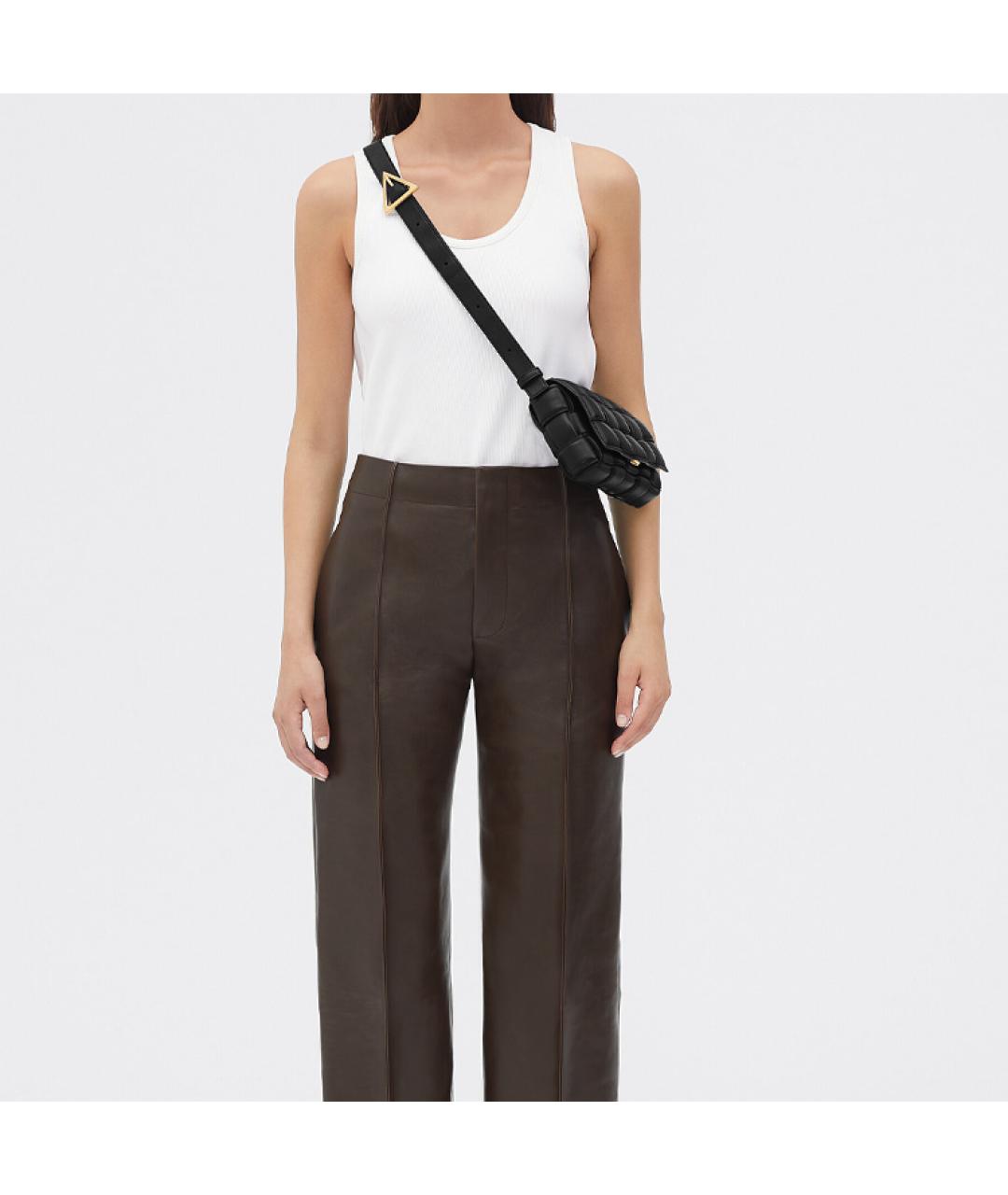 BOTTEGA VENETA Черная кожаная сумка через плечо, фото 5