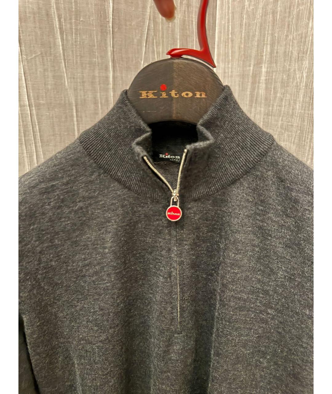 KITON Антрацитовый кашемировый джемпер / свитер, фото 2