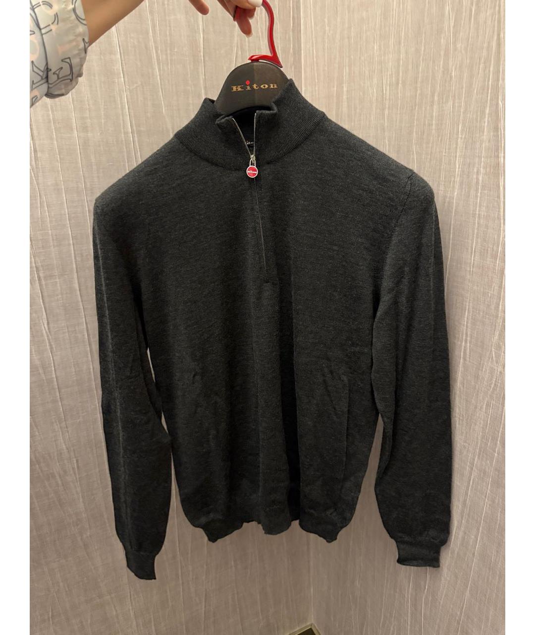 KITON Антрацитовый кашемировый джемпер / свитер, фото 4