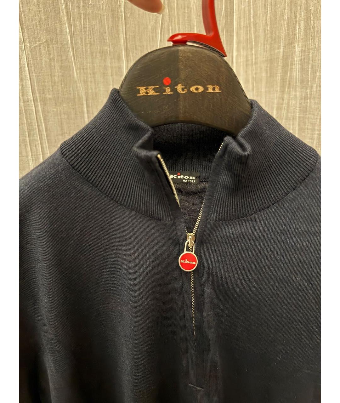 KITON Темно-синий кашемировый джемпер / свитер, фото 2