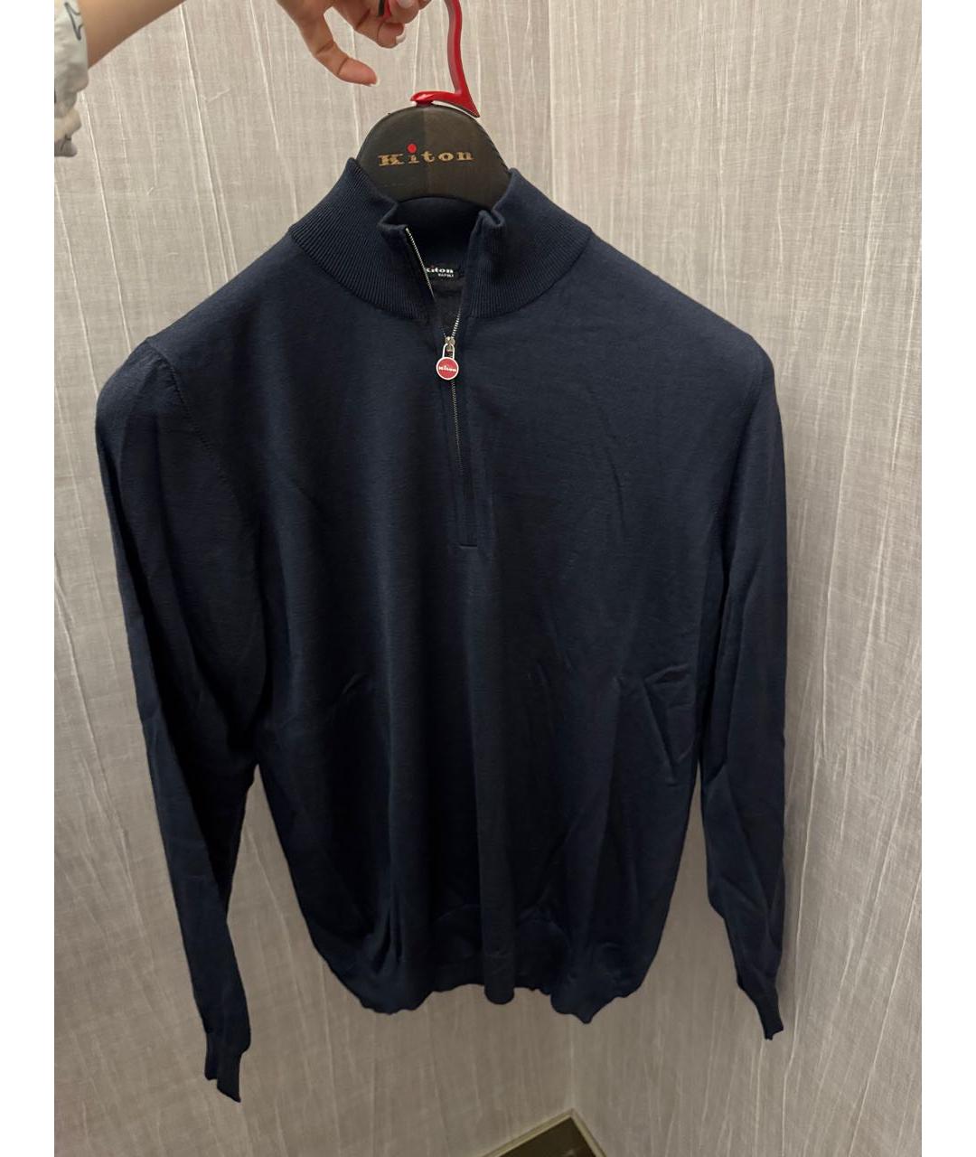 KITON Темно-синий кашемировый джемпер / свитер, фото 5
