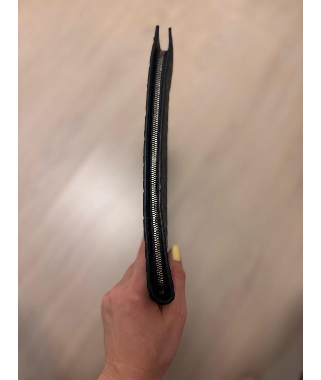 BOTTEGA VENETA Темно-синяя кожаная папка для документов, фото 2