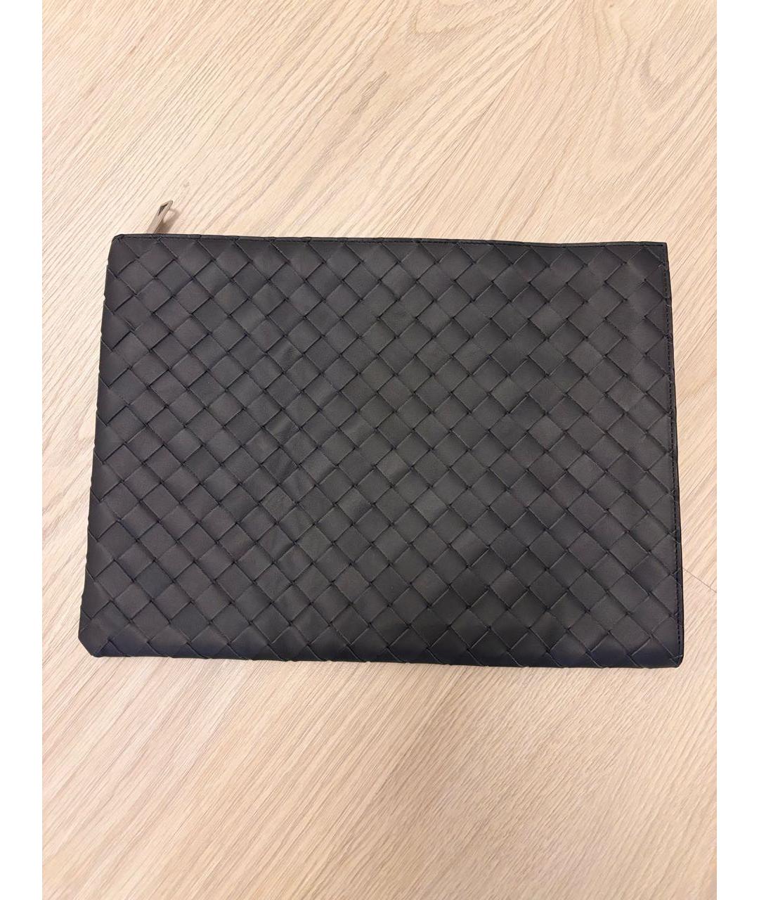 BOTTEGA VENETA Темно-синяя кожаная папка для документов, фото 5