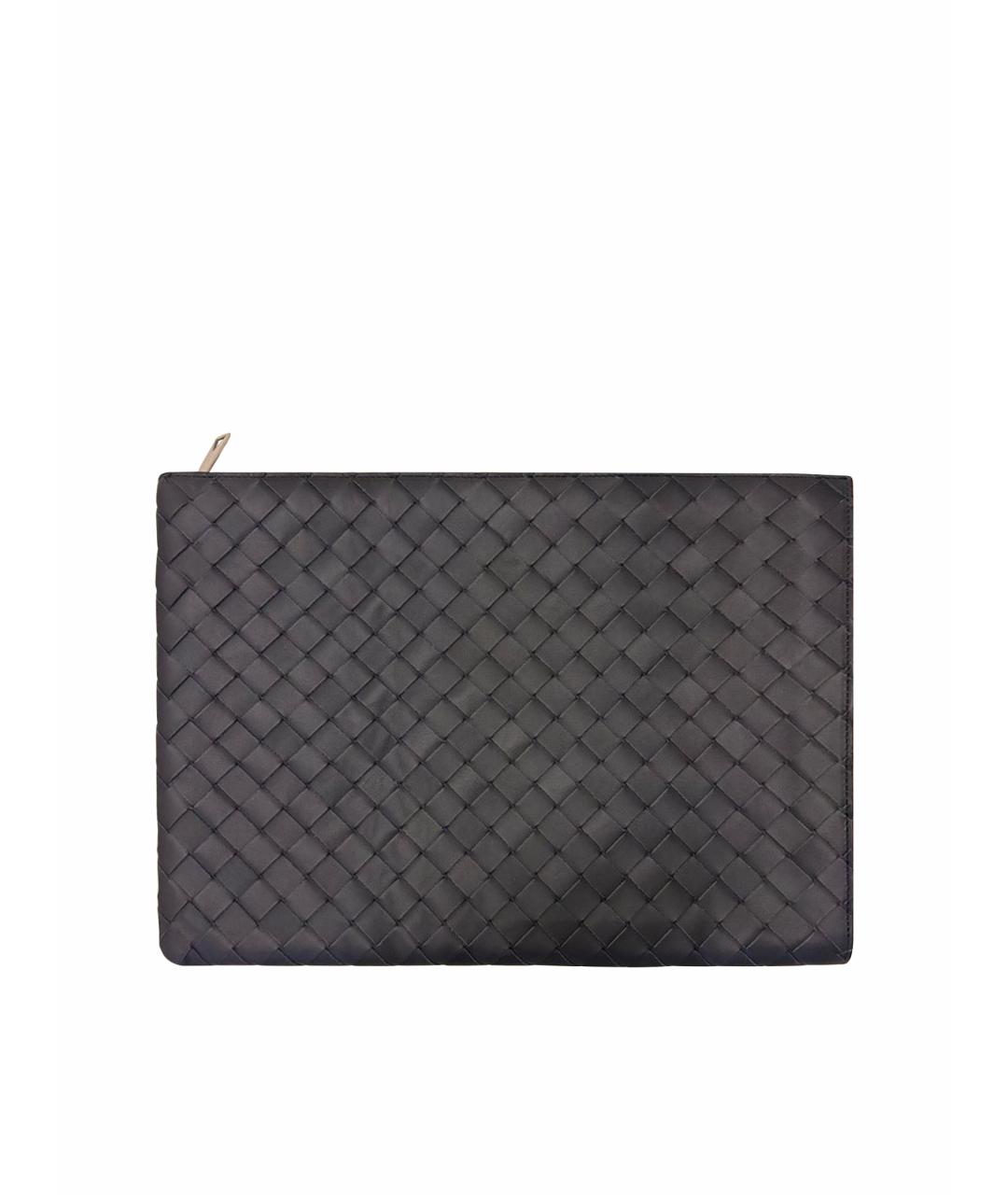 BOTTEGA VENETA Темно-синяя кожаная папка для документов, фото 1