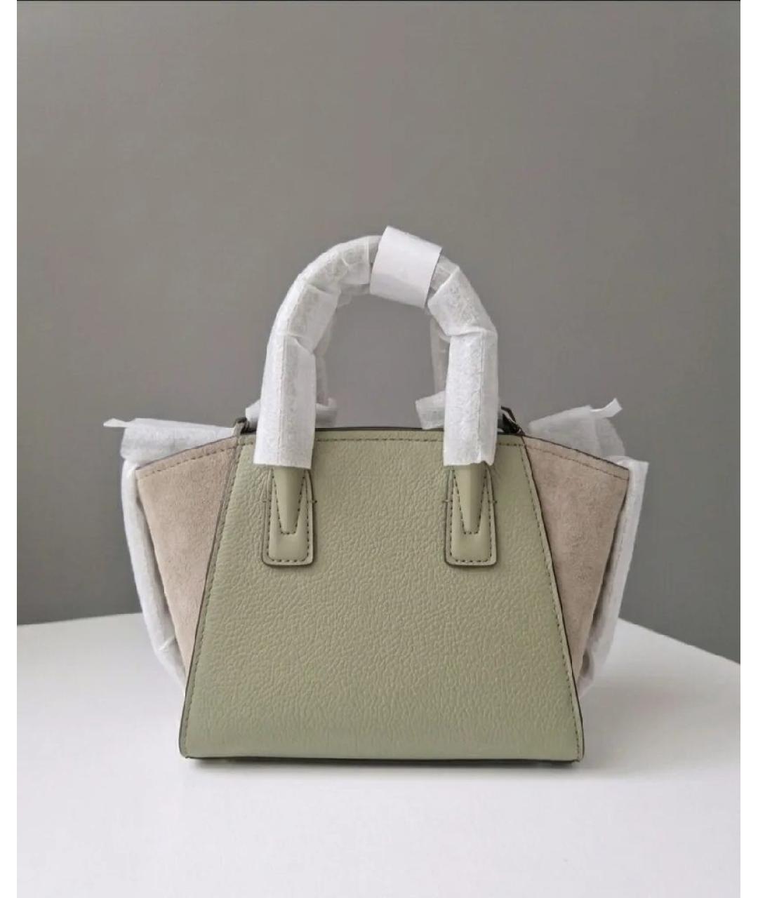 MICHAEL KORS Хаки кожаная сумка с короткими ручками, фото 5