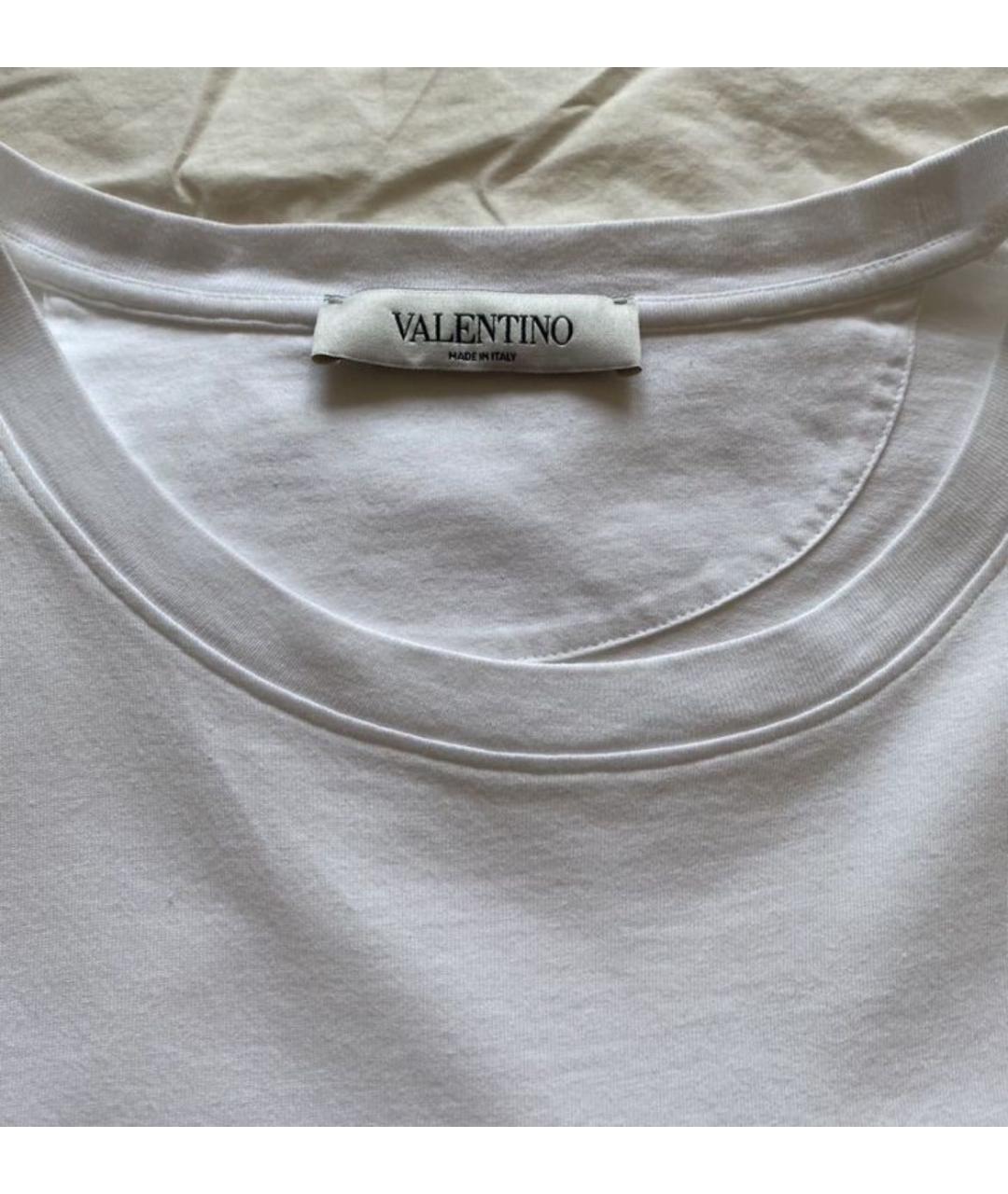 VALENTINO Белая хлопковая футболка, фото 4