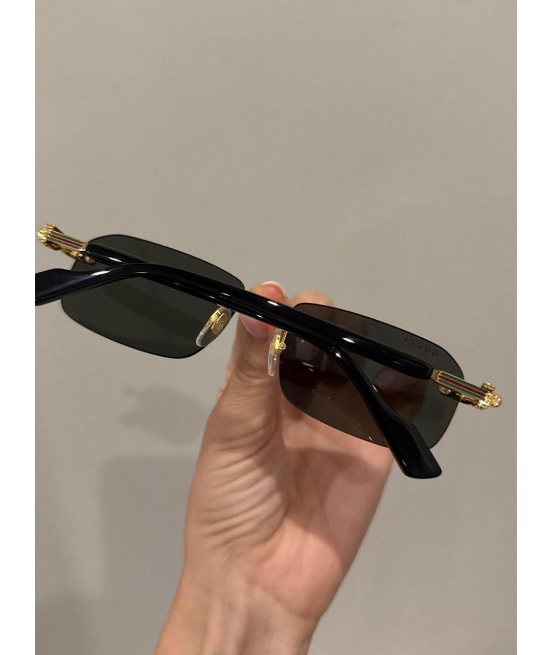 GUCCI Черные металлические солнцезащитные очки, фото 2