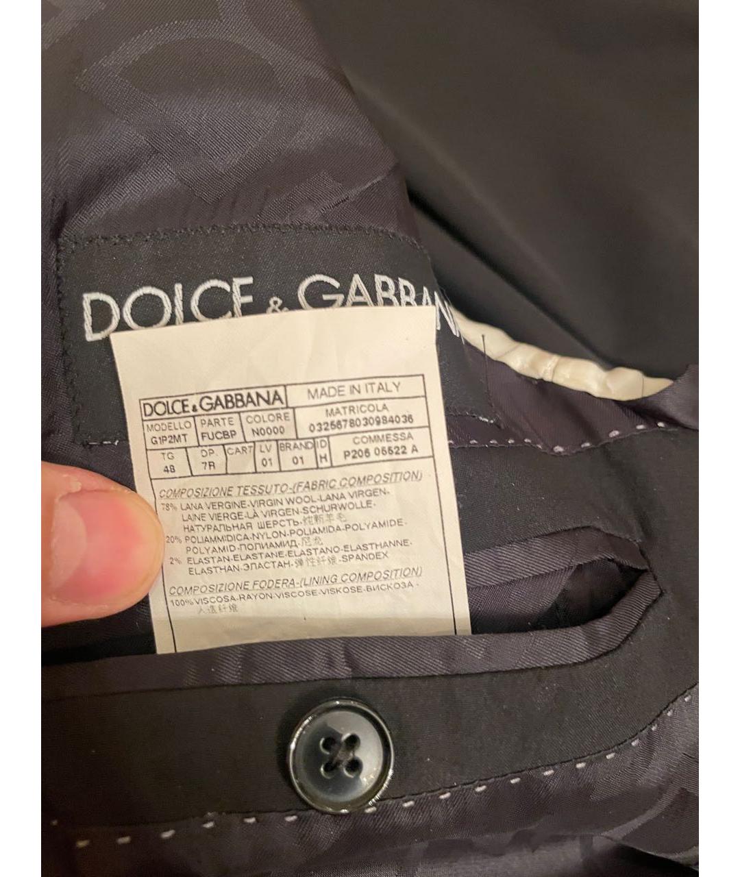 DOLCE&GABBANA Черный классический костюм, фото 3