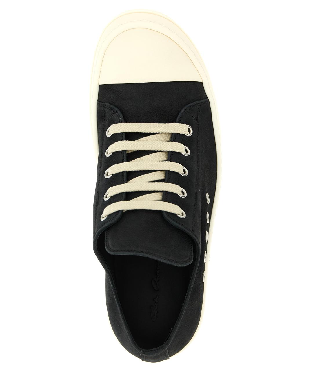 RICK OWENS Черные кожаные кеды, фото 3