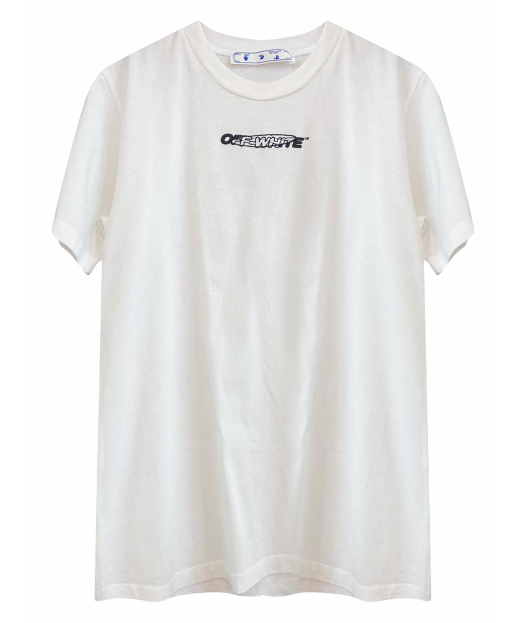 OFF-WHITE Белая хлопковая футболка, фото 1