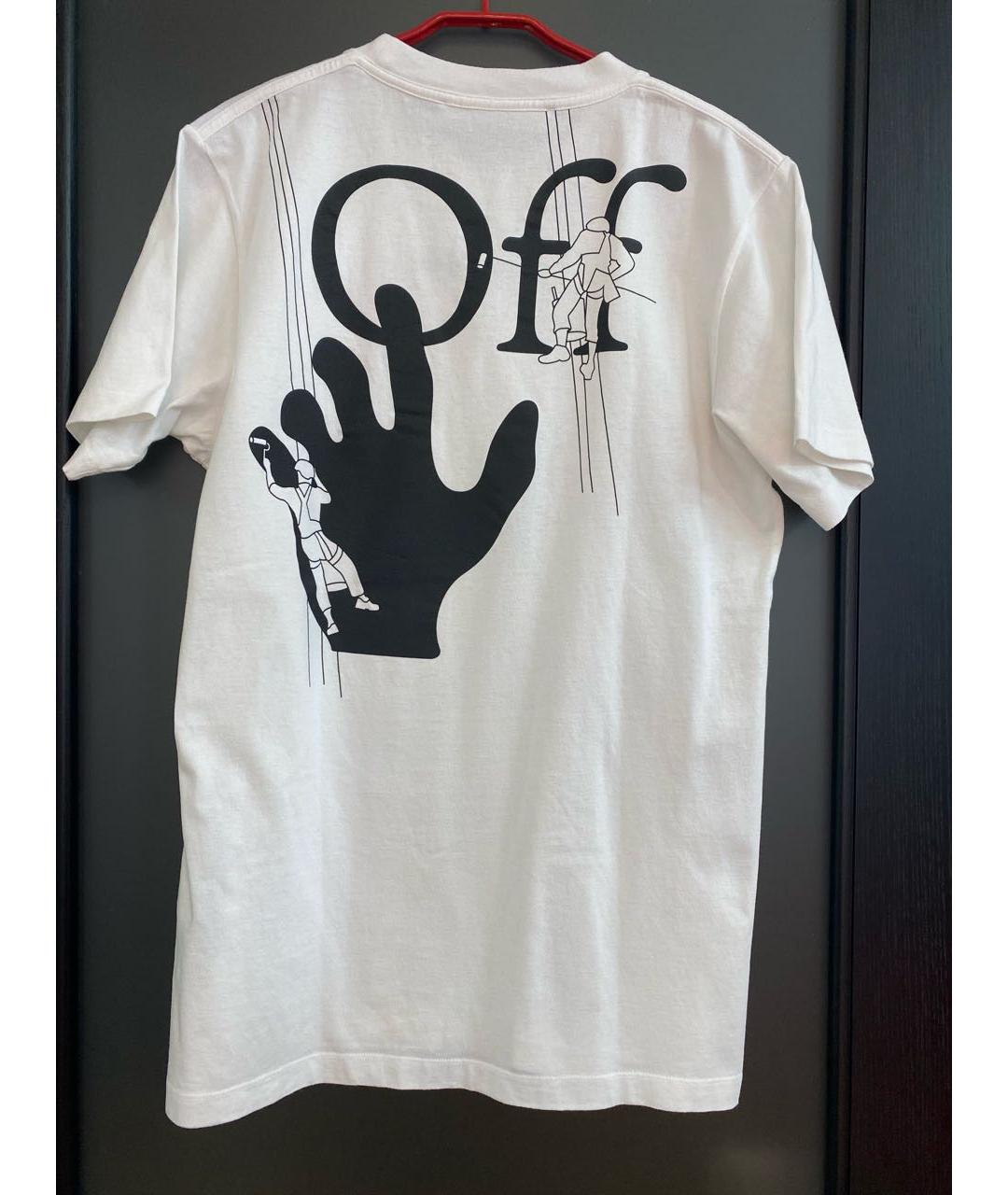 OFF-WHITE Белая хлопковая футболка, фото 2