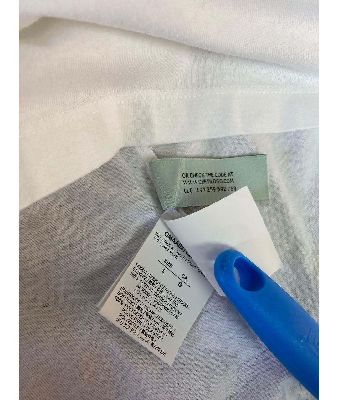 OFF-WHITE Белая хлопковая футболка, фото 5