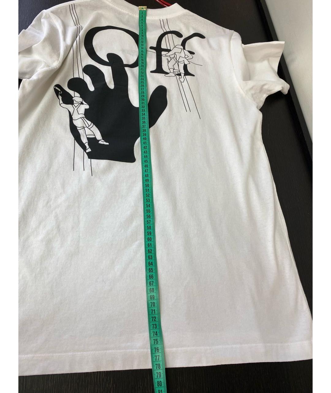 OFF-WHITE Белая хлопковая футболка, фото 7