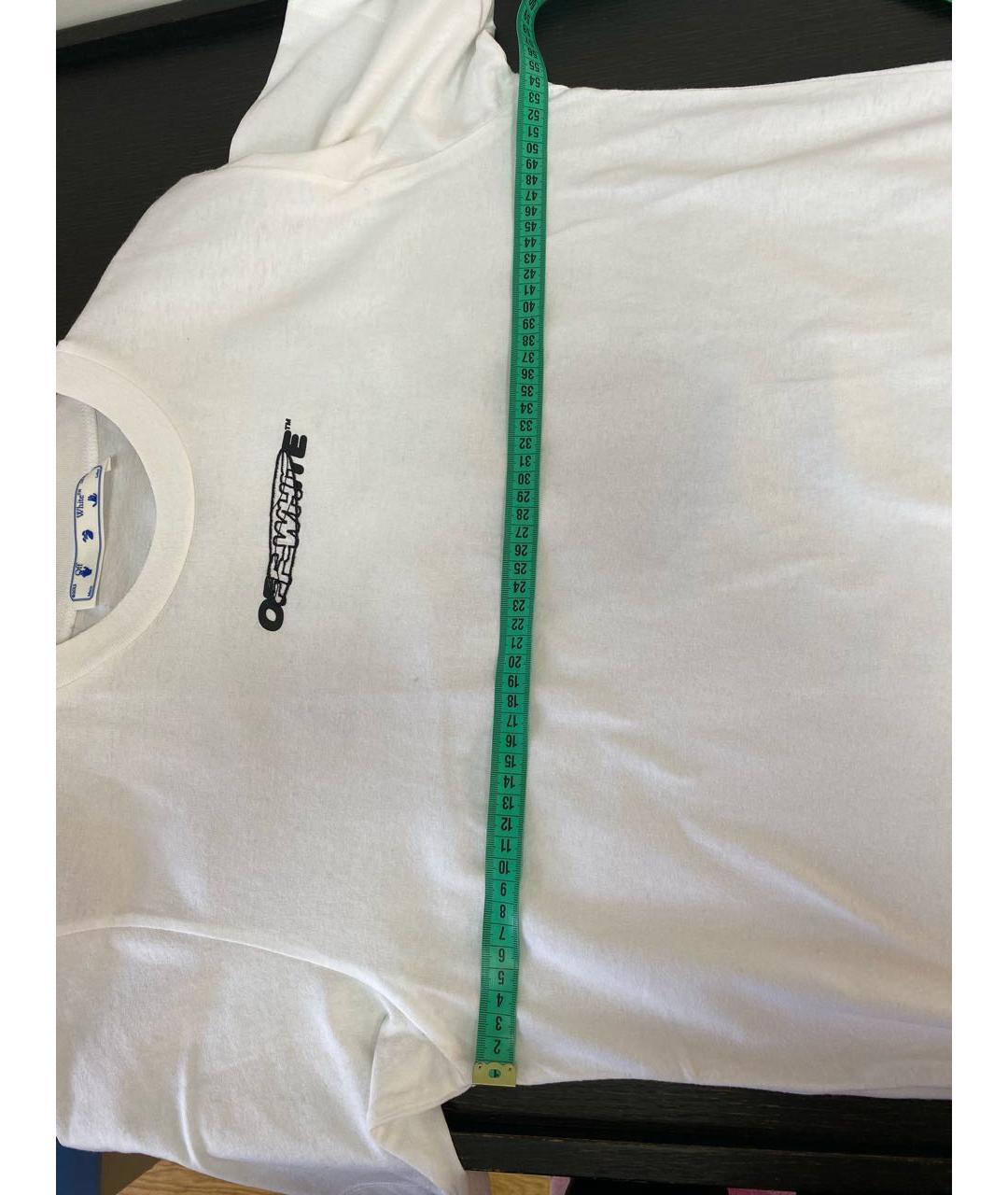 OFF-WHITE Белая хлопковая футболка, фото 6