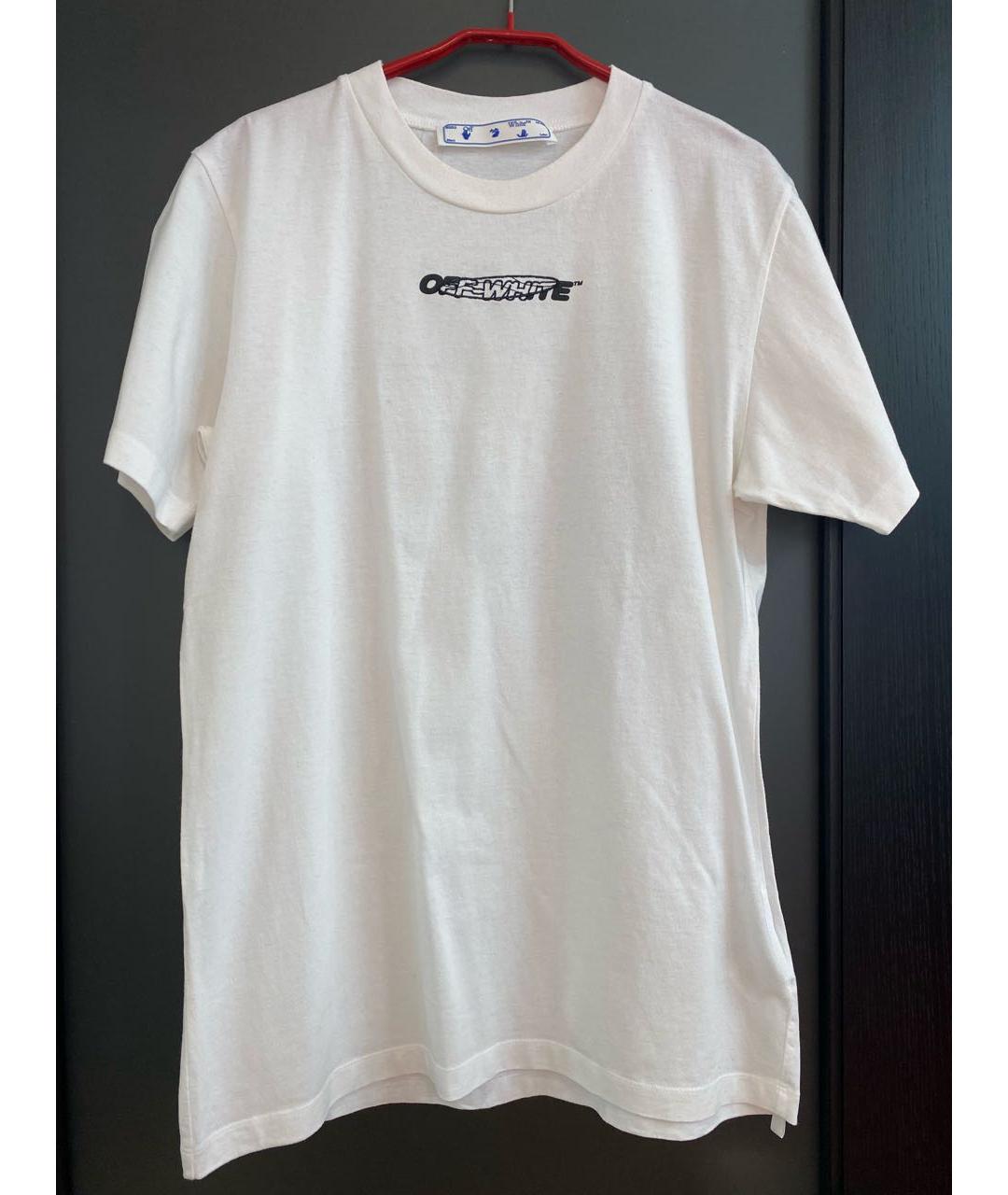 OFF-WHITE Белая хлопковая футболка, фото 8