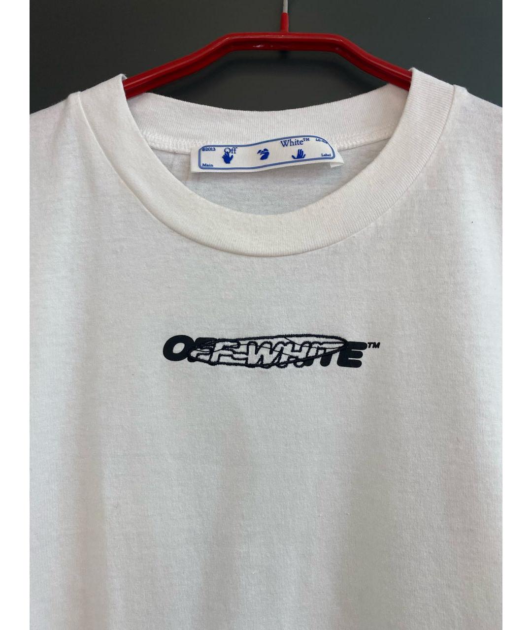 OFF-WHITE Белая хлопковая футболка, фото 3