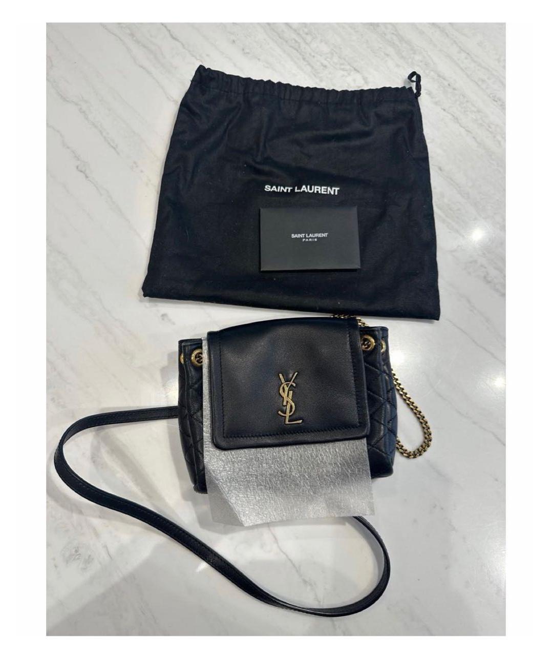 SAINT LAURENT Черная кожаная сумка через плечо, фото 7