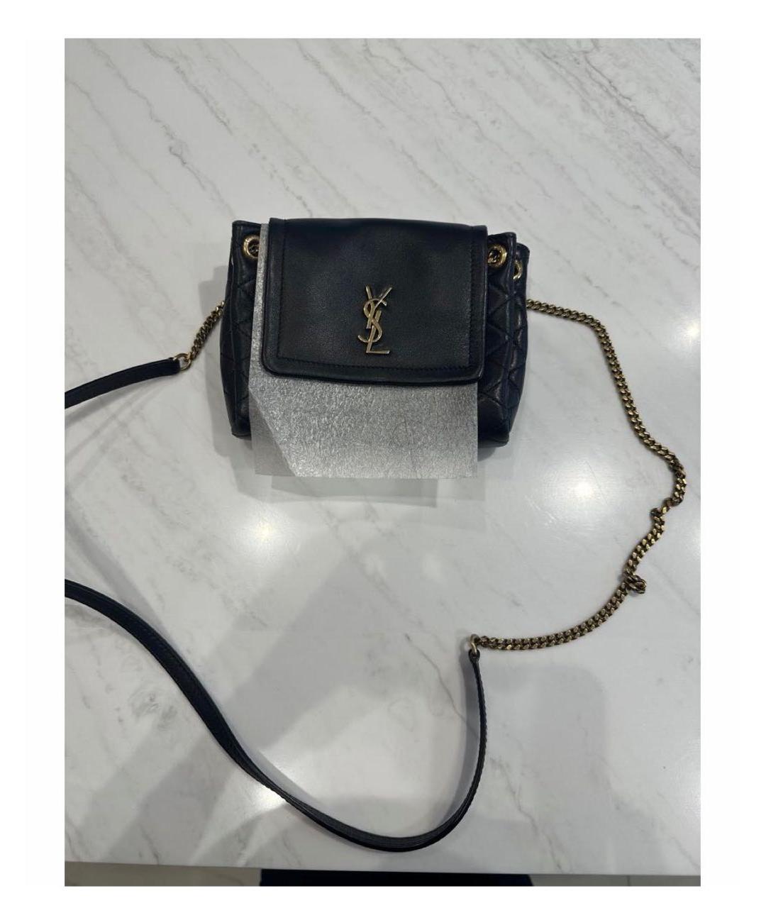 SAINT LAURENT Черная кожаная сумка через плечо, фото 6