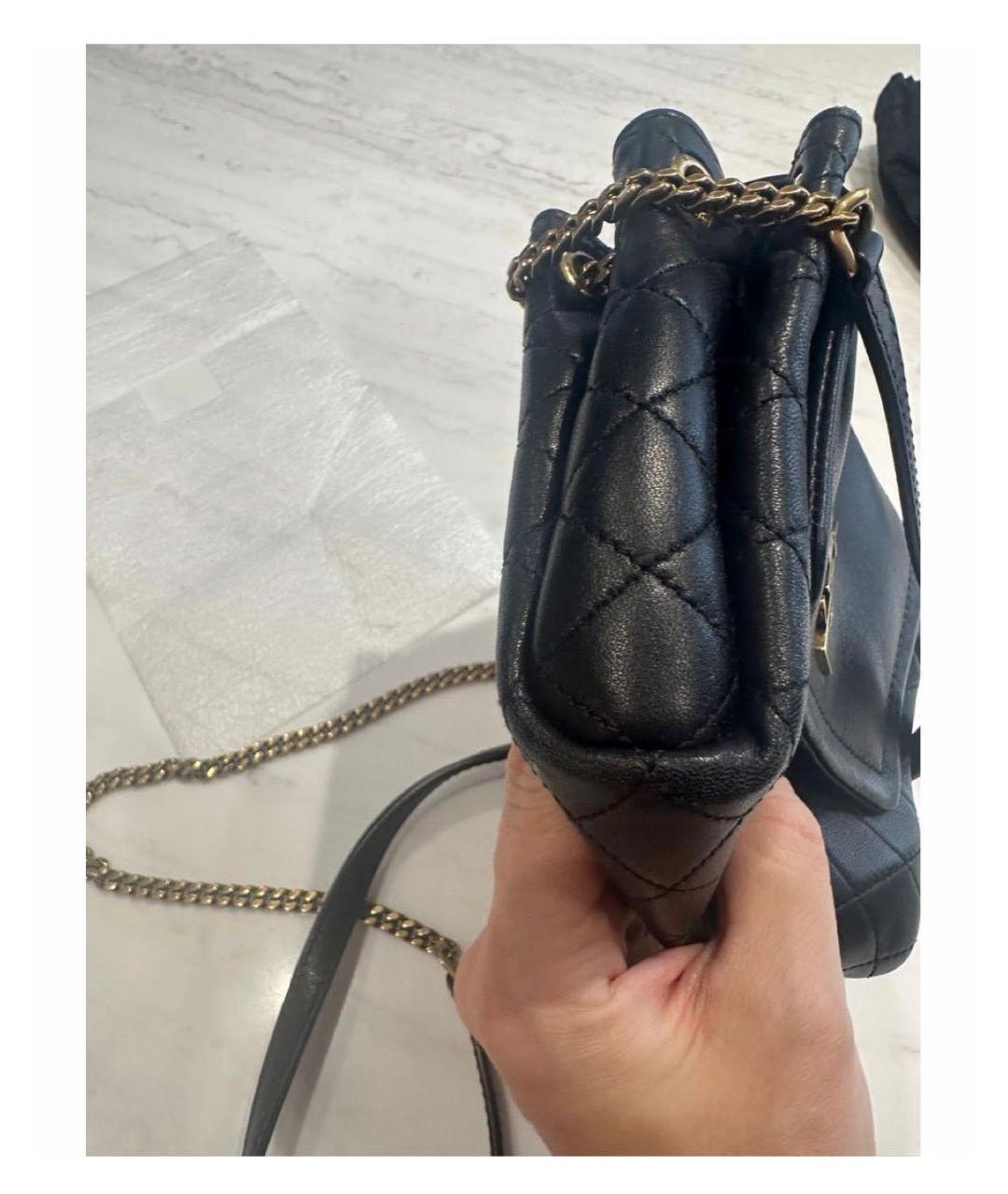 SAINT LAURENT Черная кожаная сумка через плечо, фото 2